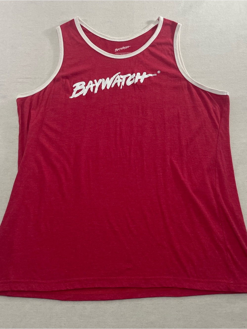 Baywatch Malibu Beach Patrol Mens XXL Tank Top Red Ringer Beach TV Show